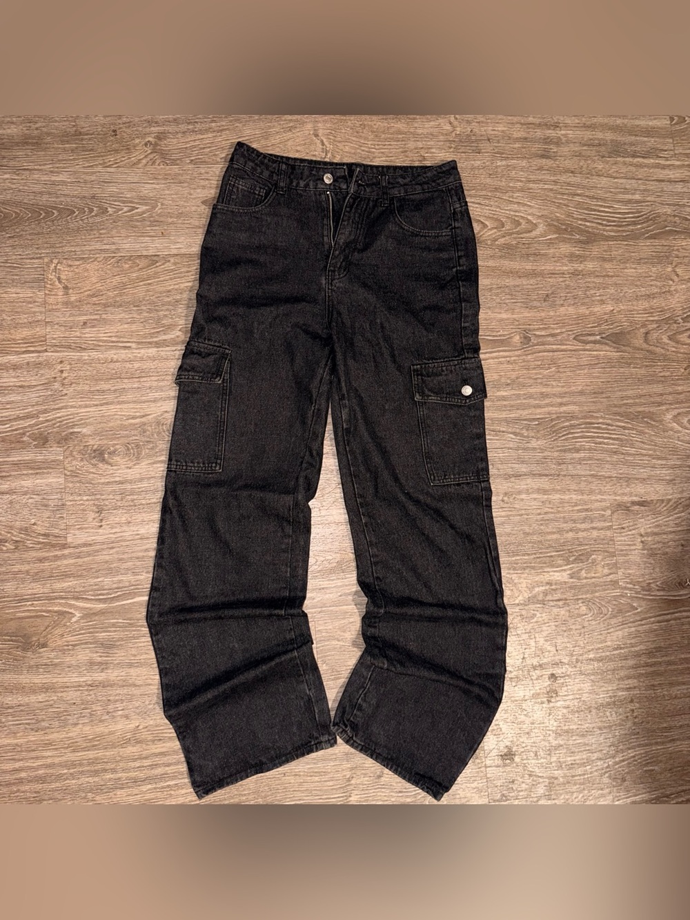 SHEIN Black Men's Cargo Pants with Flap Pockets